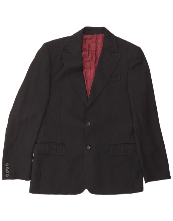 DOLCE & GABBANA Herren 2-teiliger Anzug IT 50 Large W36 L31 Schwarze Schurwolle