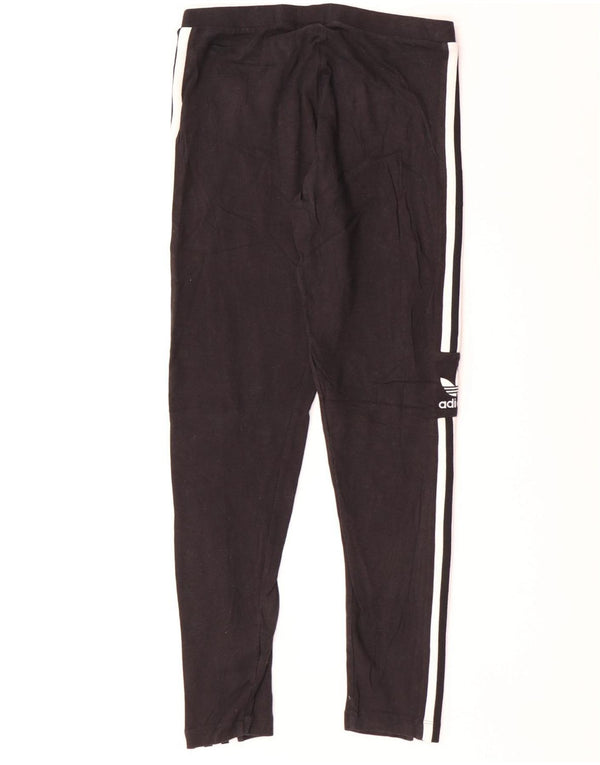 Adidas Damen Leggings UK 12 Medium Schwarz Baumwolle