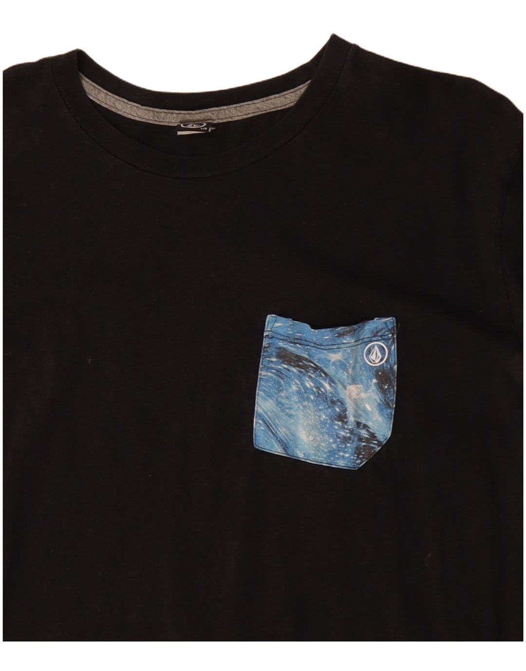 Volcom Womens Graphic T-Shirt Top UK 16 Large Schwarz Baumwolle