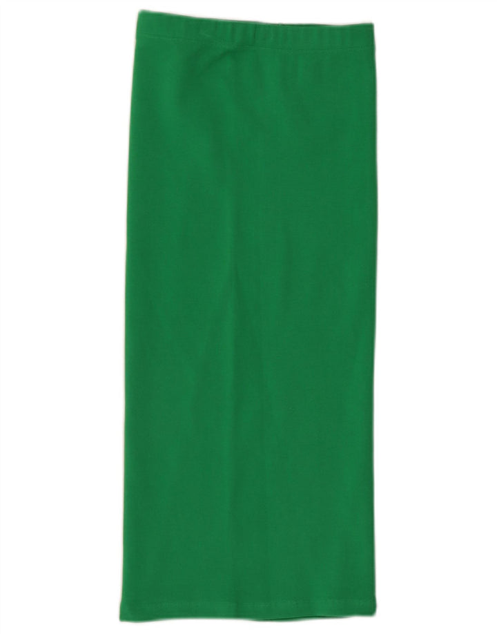 Zara Damen Midirock Medium W28 Grüne Baumwolle