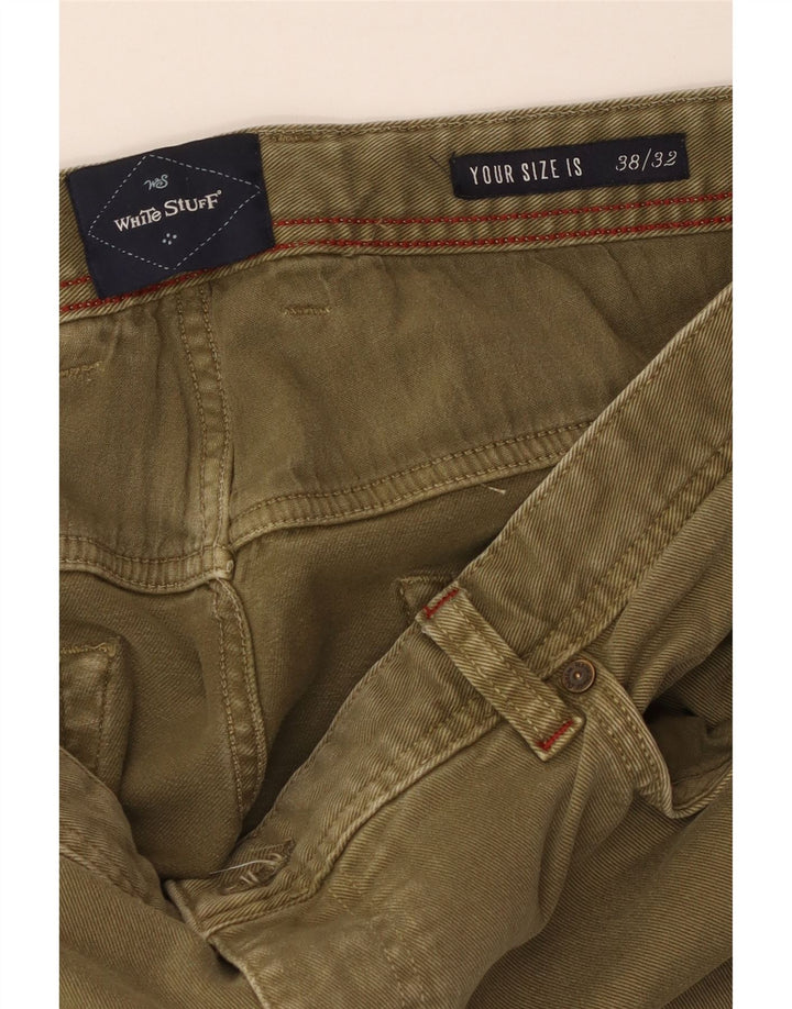 WHITE STUFF Herren Straight Jeans W38 L32 Khaki Baumwolle