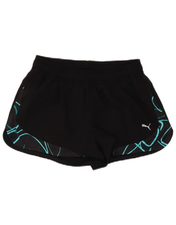 Puma Damen Sportshorts UK 12 Medium Schwarz Geometrisch