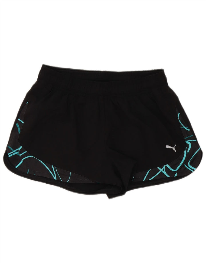 Puma Damen Sportshorts UK 12 Medium Schwarz Geometrisch