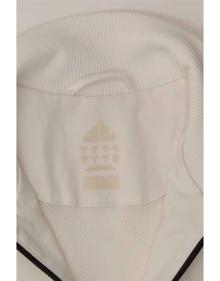 ADIDAS Mens Climalite Bomber Jacket UK 38 Medium White Polyester Vintage Adidas and Second-Hand Adidas from Messina Hembry 
