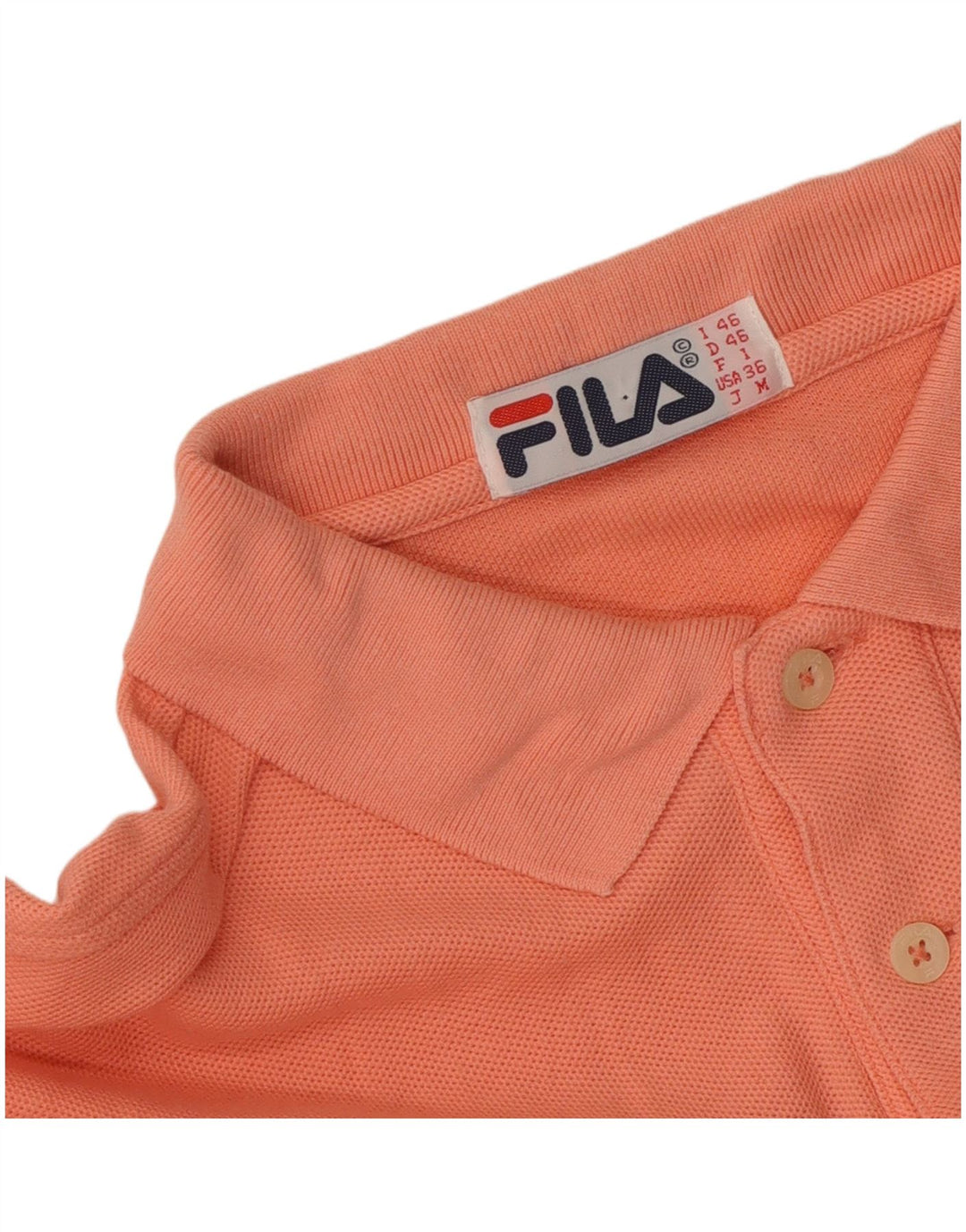 Fila Herren Langarm-Poloshirt IT 46 Small Orange