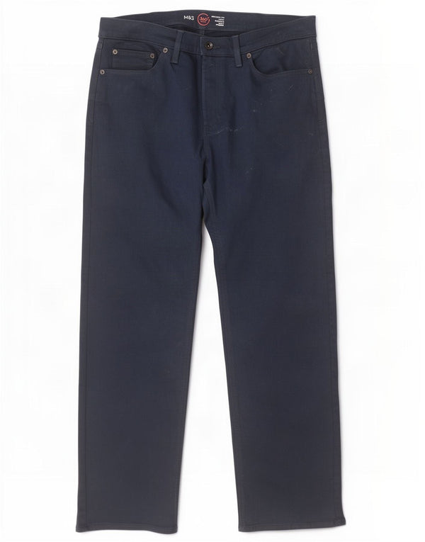 Marks & Spencer Herren Straight Jeans W36 L31 Marineblaue Baumwolle