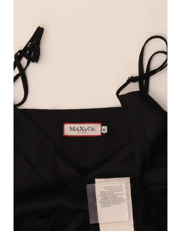 Max & Co. Damen Crop Cami Top UK 12 Mittelschwarze Seide