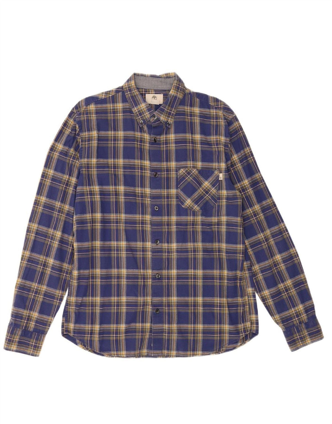 TIMBERLAND Mens Slim Fit Shirt Large Blue Check Vintage Timberland and Second-Hand Timberland from Messina Hembry 