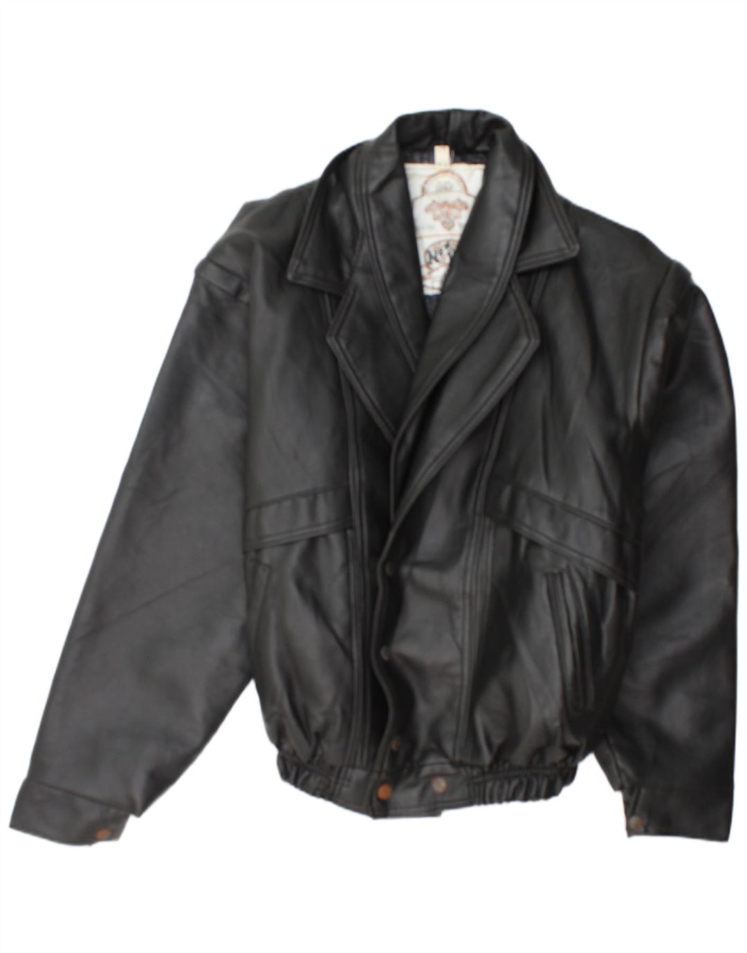 NEUER TREND Herren Lederjacke IT 54 2XL Schwarzes Leder