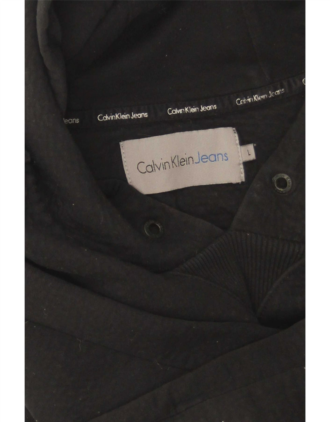 Calvin Klein Jeans Herren Kapuzenpullover, Größe L, Schwarz