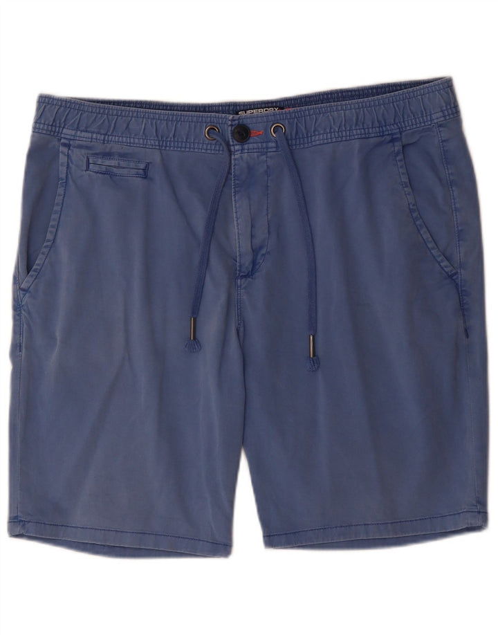 Superdry Herren Chinoshorts XL W38 Blaue Baumwolle