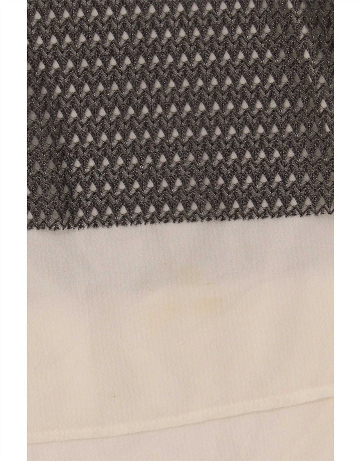 Zara Damen ärmelloses durchsichtiges Top UK 16 Large Grau Farbblock