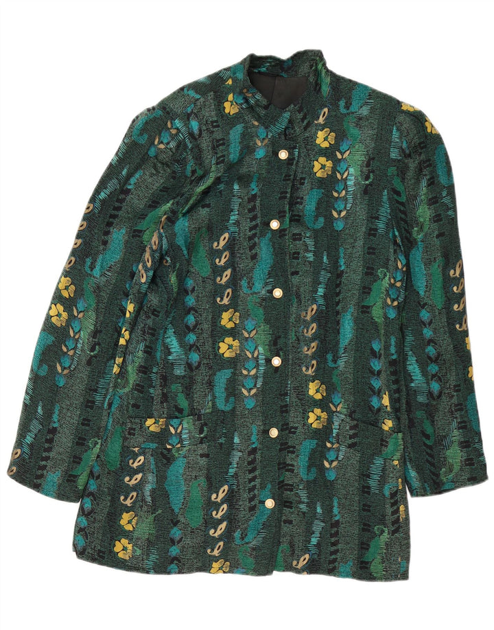 Betty Barclay Damen-Blazer mit 6 Knöpfen, EU 38, Mittelgrün mit Blumenmuster