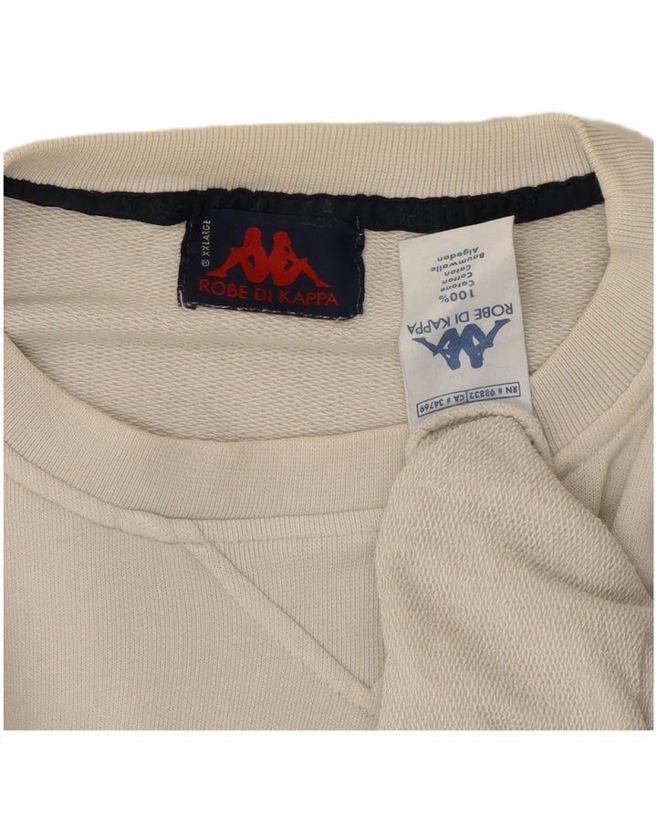Kappa Herren Sweatshirt Pullover 2XL Weiße Baumwolle