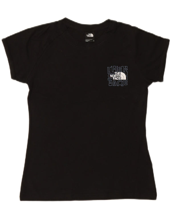 THE NORTH FACE Damen Grafik-T-Shirt-Oberteil UK 14 Mittelschwarze Baumwolle