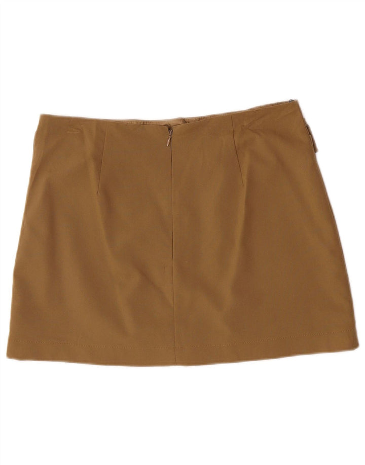 Topshop Damen Minirock UK 14 Large W32 Khaki Polyester