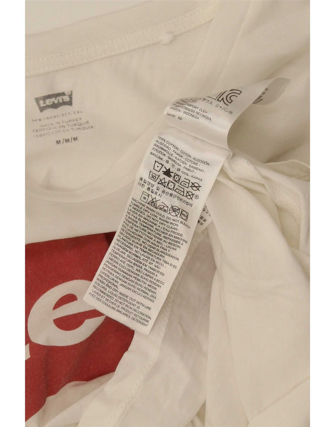 Levi's Damen-T-Shirt mit Grafik, UK 12, mittelweiße Baumwolle
