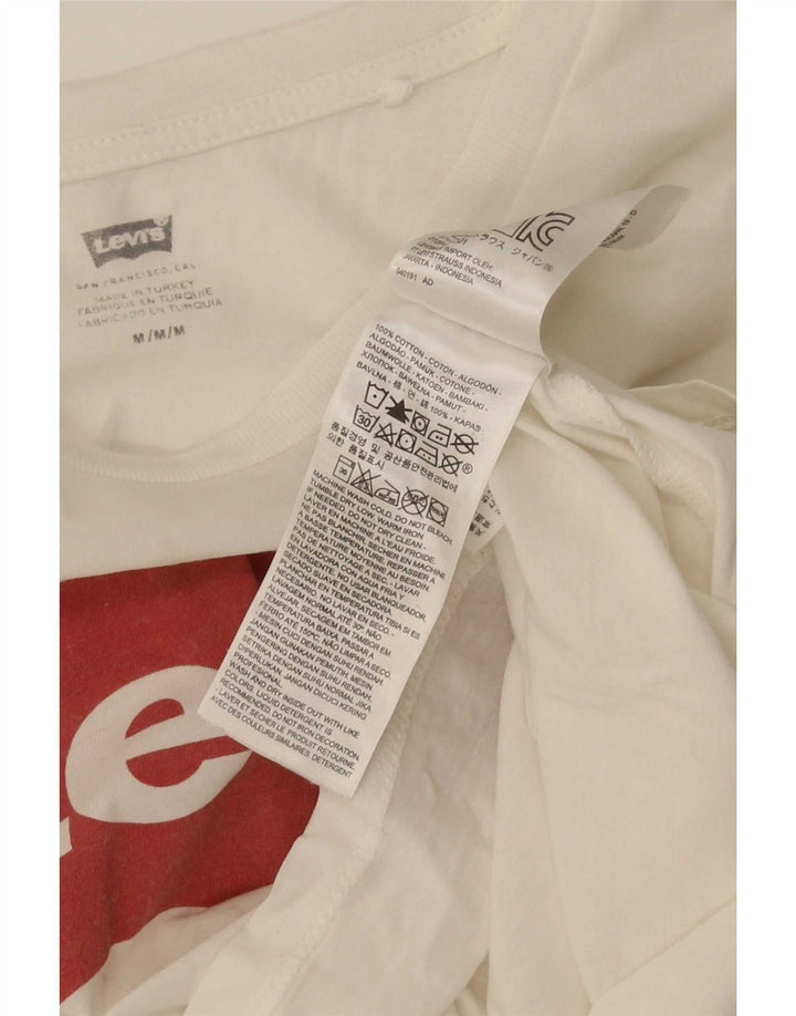 Levi's Damen-T-Shirt mit Grafik, UK 12, mittelweiße Baumwolle