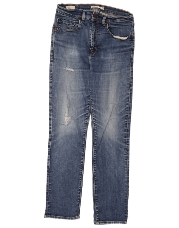 Levi's Damen 724 Distressed High Rise Straight Jeans W30 L30 Blaue Baumwolle