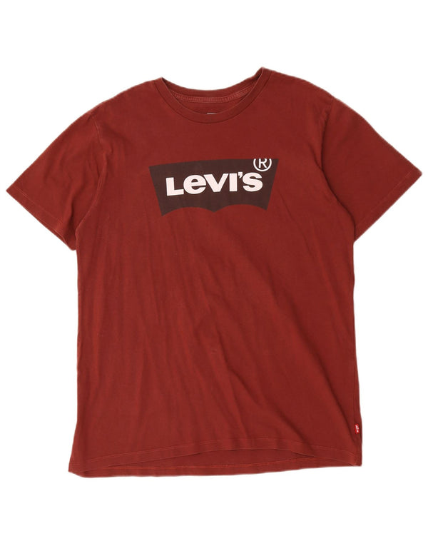 Levi's Herren-T-Shirt mit Grafik, mittlere Burgunderrote Baumwolle