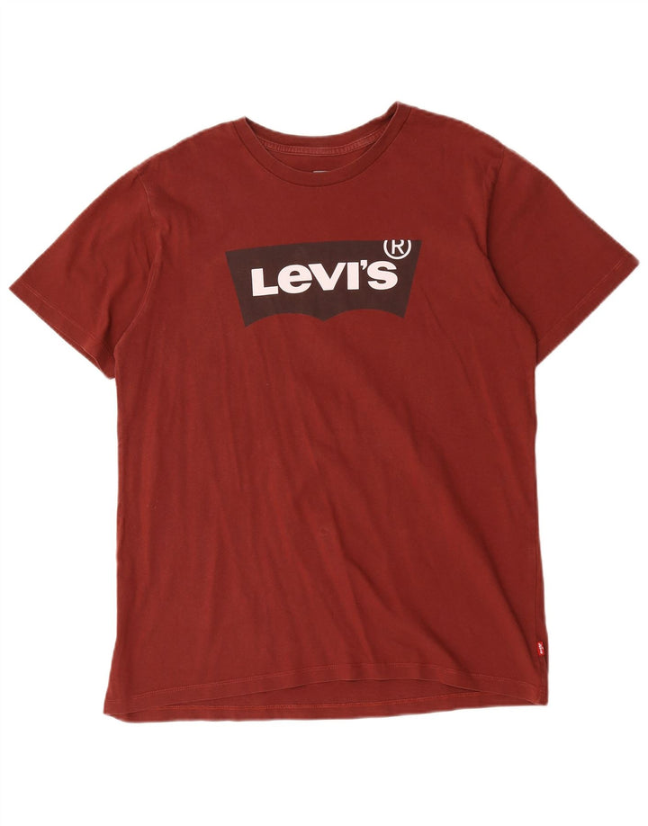 Levi's Herren-T-Shirt mit Grafik, mittlere Burgunderrote Baumwolle