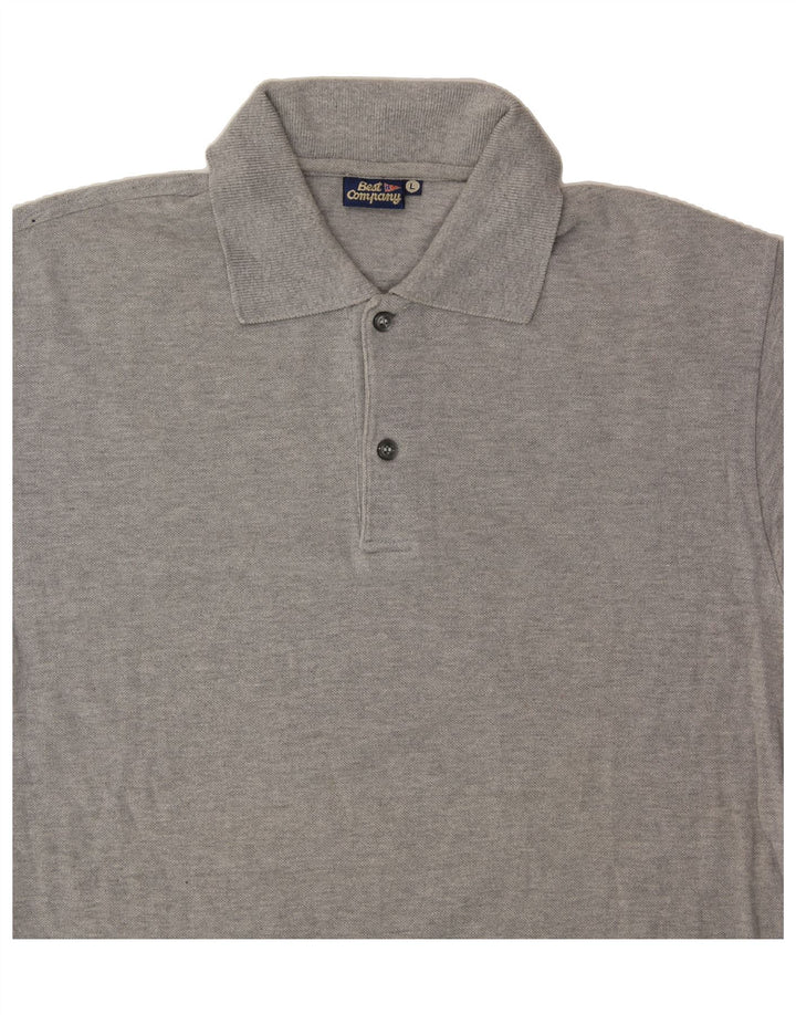 BEST COMPANY Mens Polo Shirt Large Grey Cotton Vintage Best Company and Second-Hand Best Company from Messina Hembry 