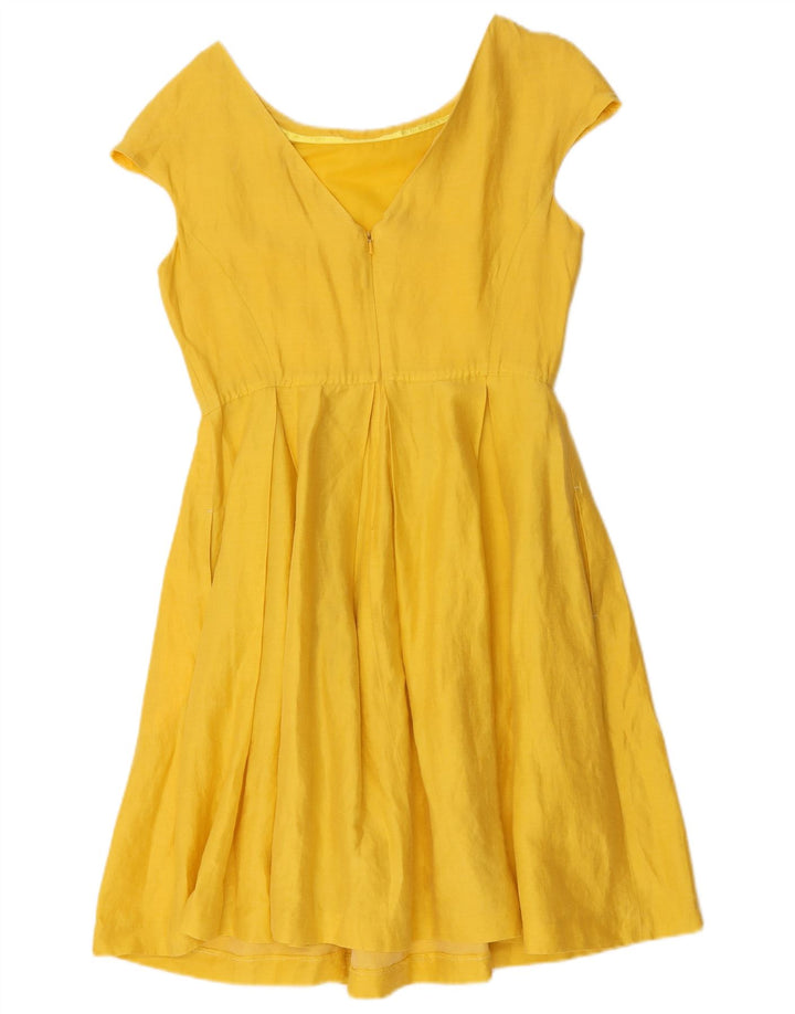 Max Mara Damen-Wochenende-A-Linien-Kleid, UK 14, Mittelgelb
