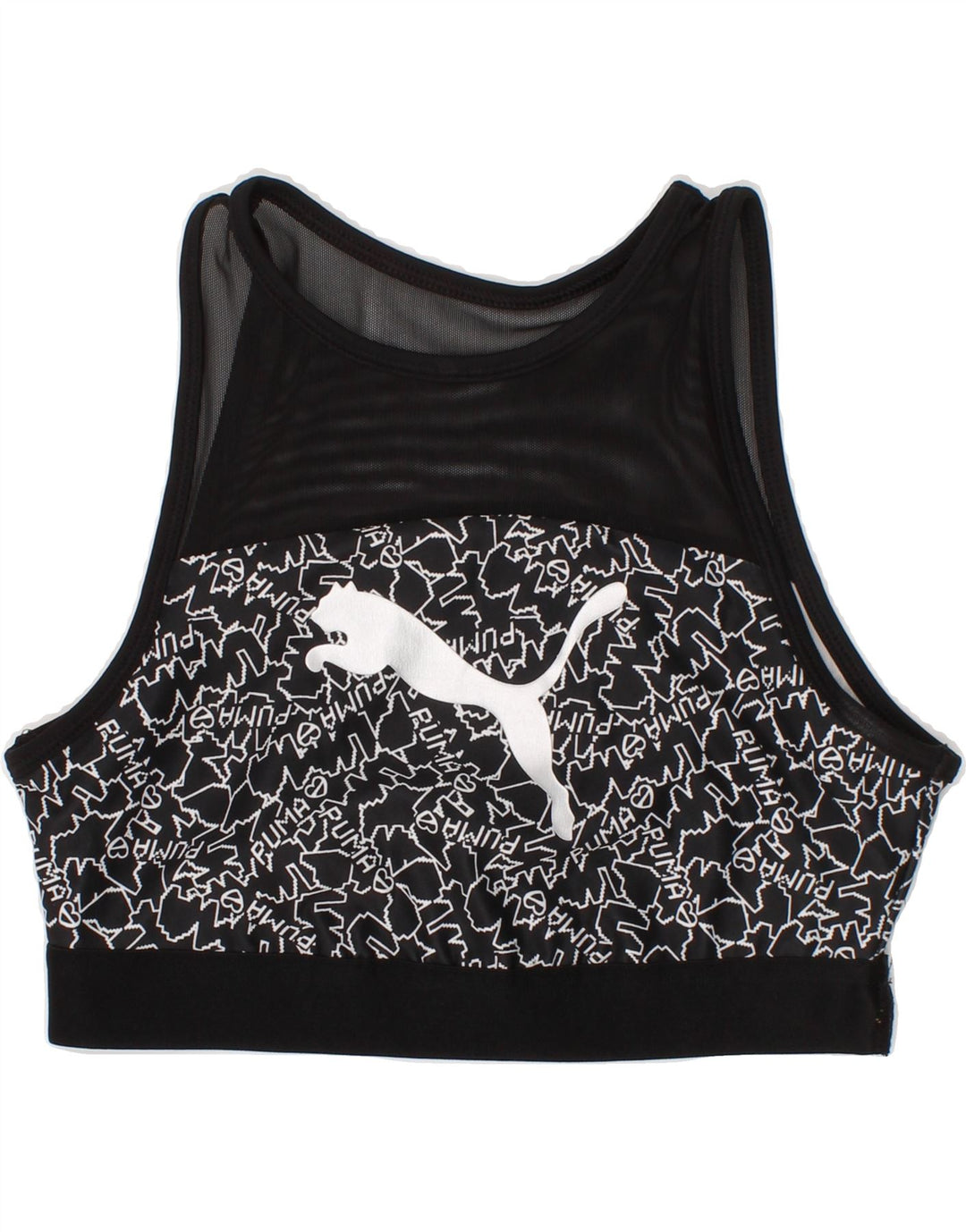 PUMA Girls Graphic Vest Top 11-12 Years  Black Polyester Vintage Puma and Second-Hand Puma from Messina Hembry 