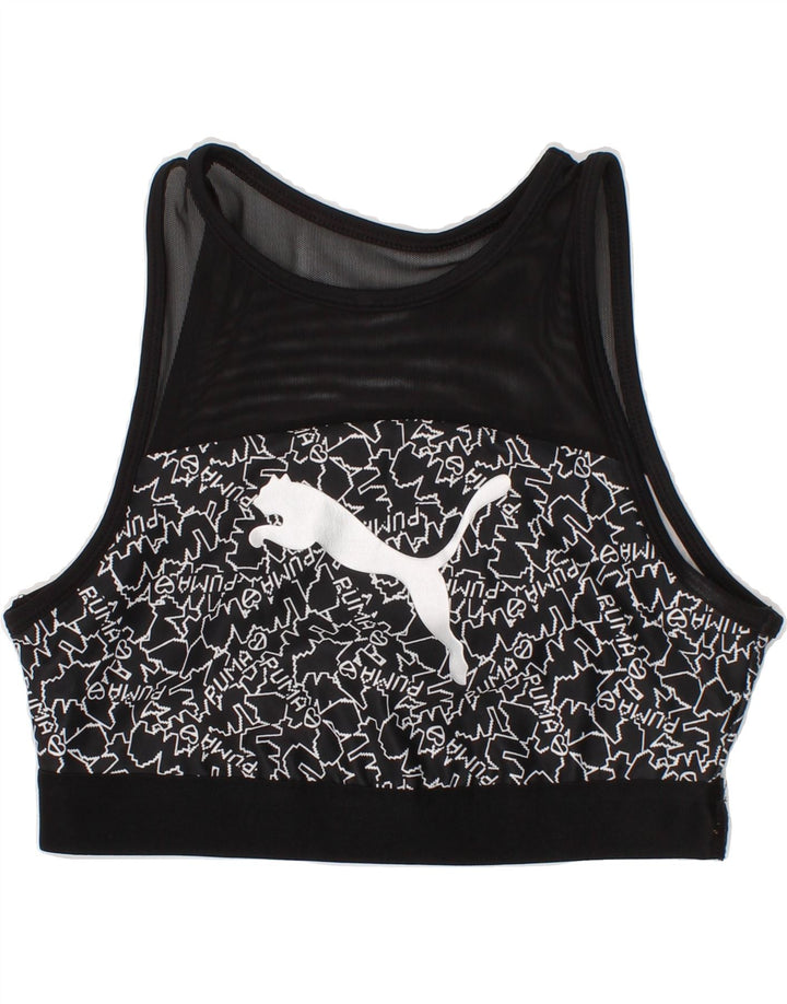 PUMA Girls Graphic Vest Top 11-12 Years  Black Polyester Vintage Puma and Second-Hand Puma from Messina Hembry 