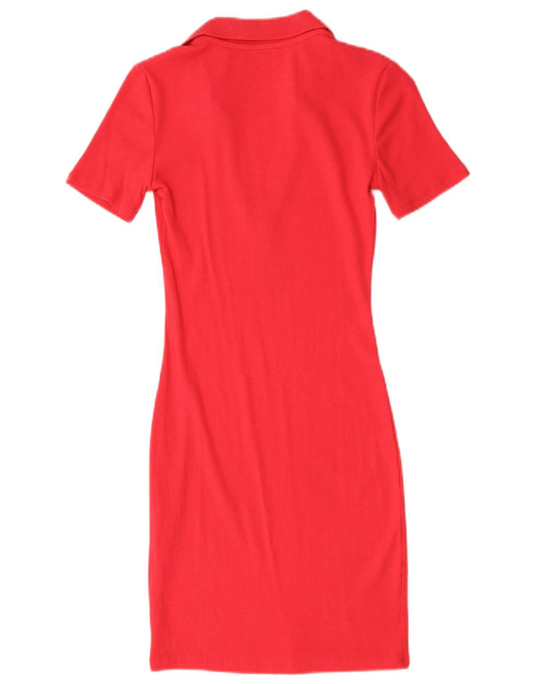 Zara Damen, figurbetontes Kleid, Größe S, Rot, Baumwolle