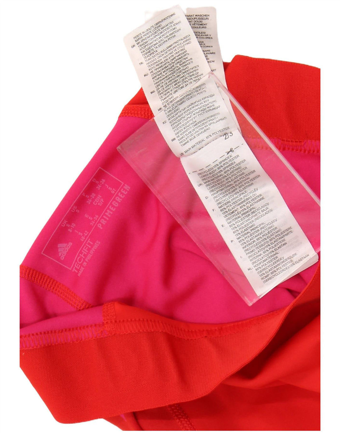 ADIDAS Damen Tech Fit Graphic Leggings UK 8/10 Small Red Polka Dot