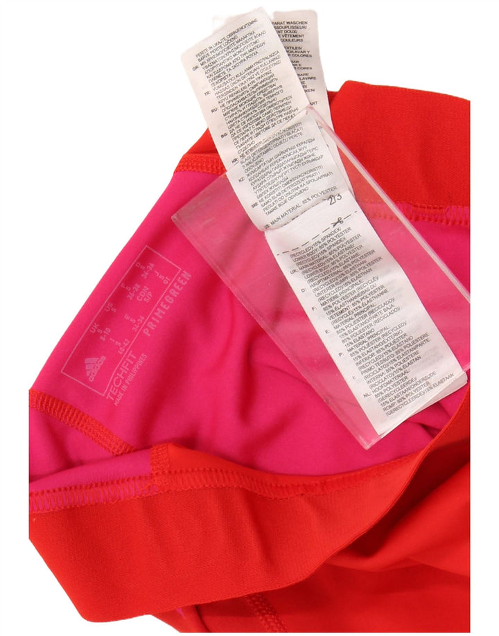 ADIDAS Damen Tech Fit Graphic Leggings UK 8/10 Small Red Polka Dot