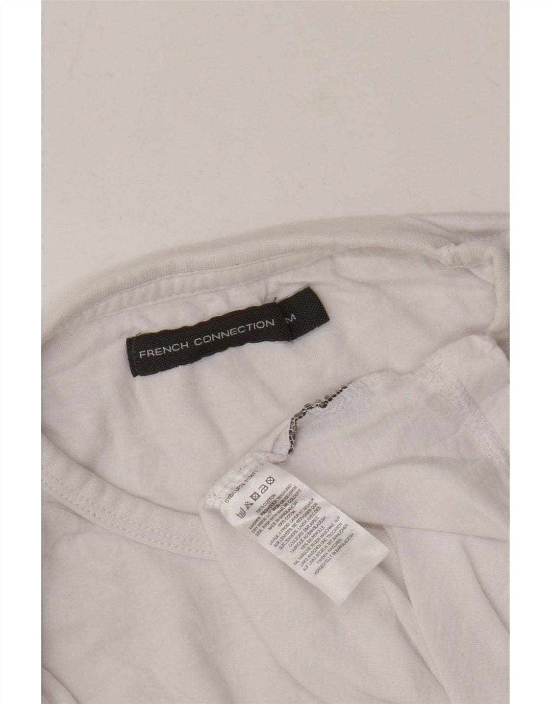 FRENCH CONNECTION Damen T-Shirt Top UK 12 Mittelweiße Baumwolle