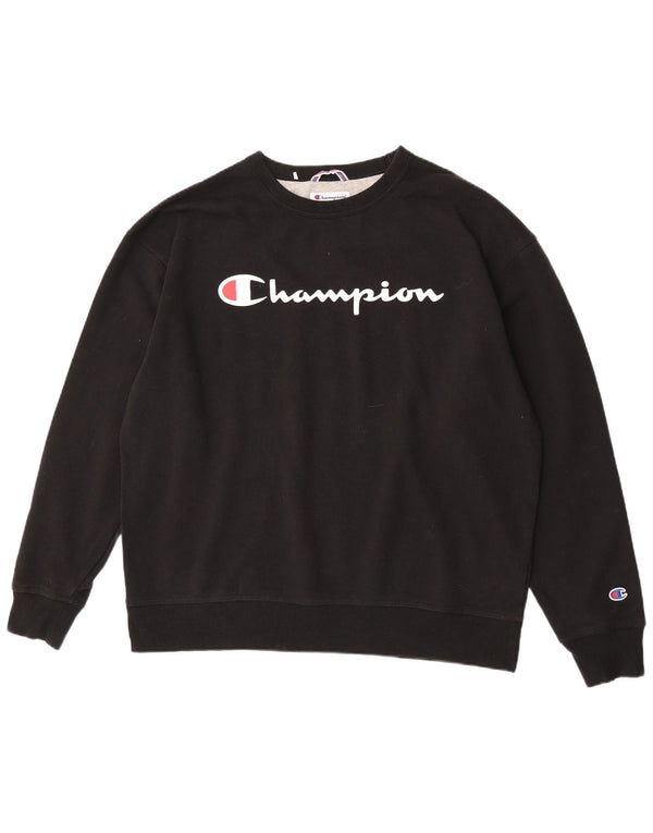 Champion Herren Grafik-Sweatshirt-Pullover XL aus schwarzer Baumwolle