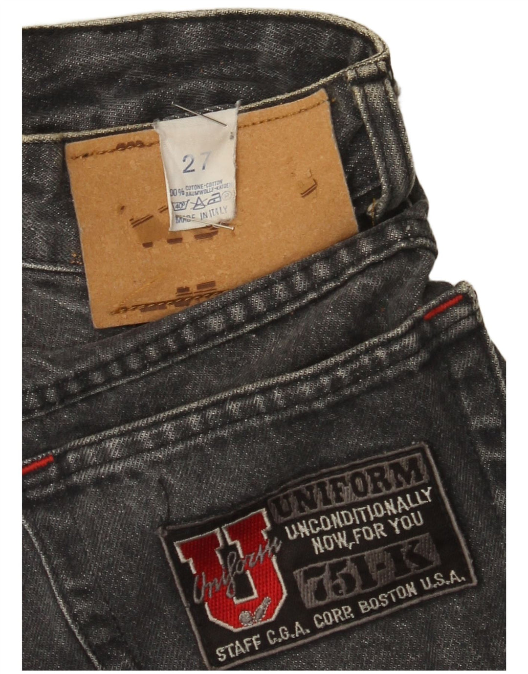 Uniform Damen High Rise Slim Jeans W27 L27 Graue Baumwolle