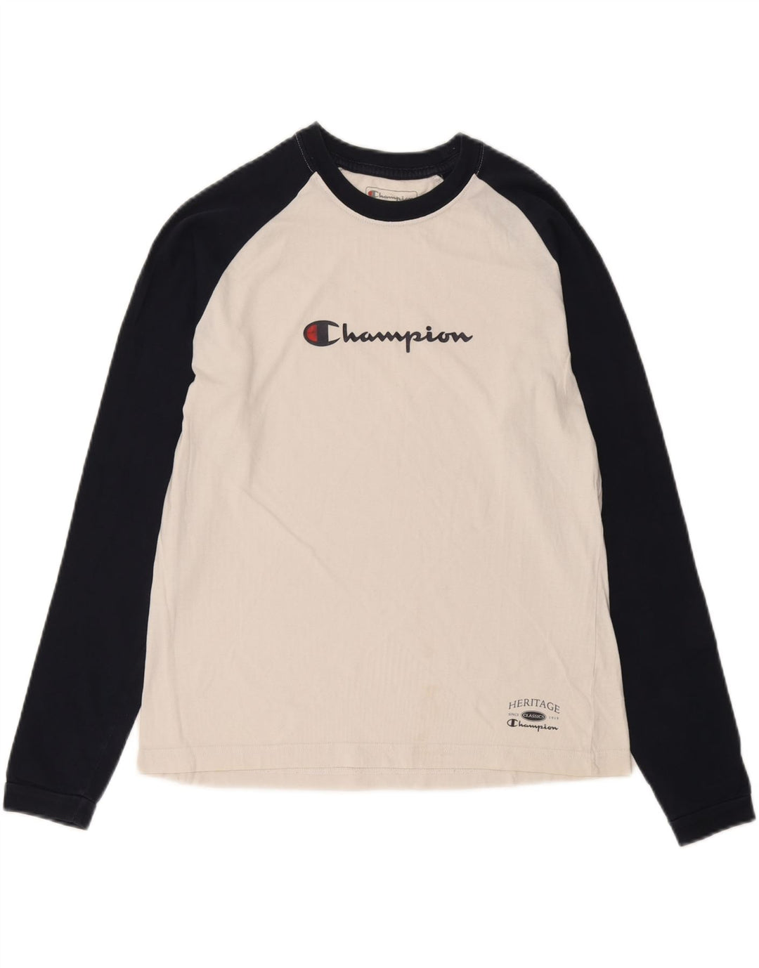 Champion Herren Heritage Graphic Top Langarm Mittelweiß Farbblock
