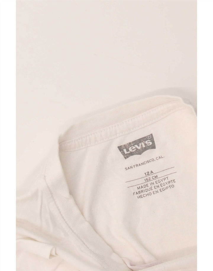 Levi's Jungen-T-Shirt mit Grafik, 11–12 Jahre, weiße Baumwolle