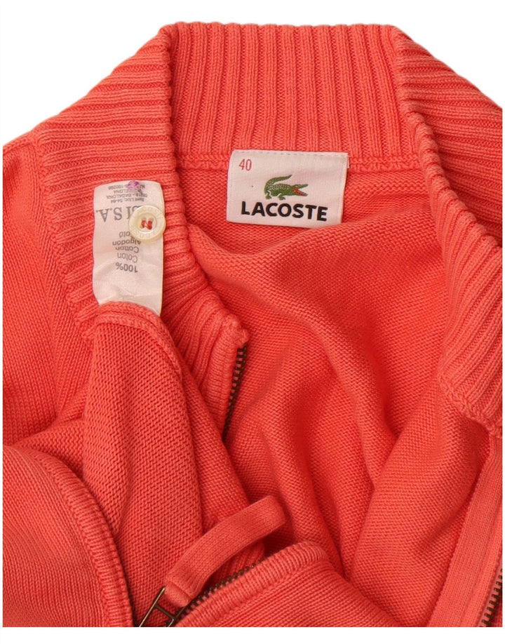 Lacoste Damen-Strickjacke, Größe 40, mittelorange Baumwolle