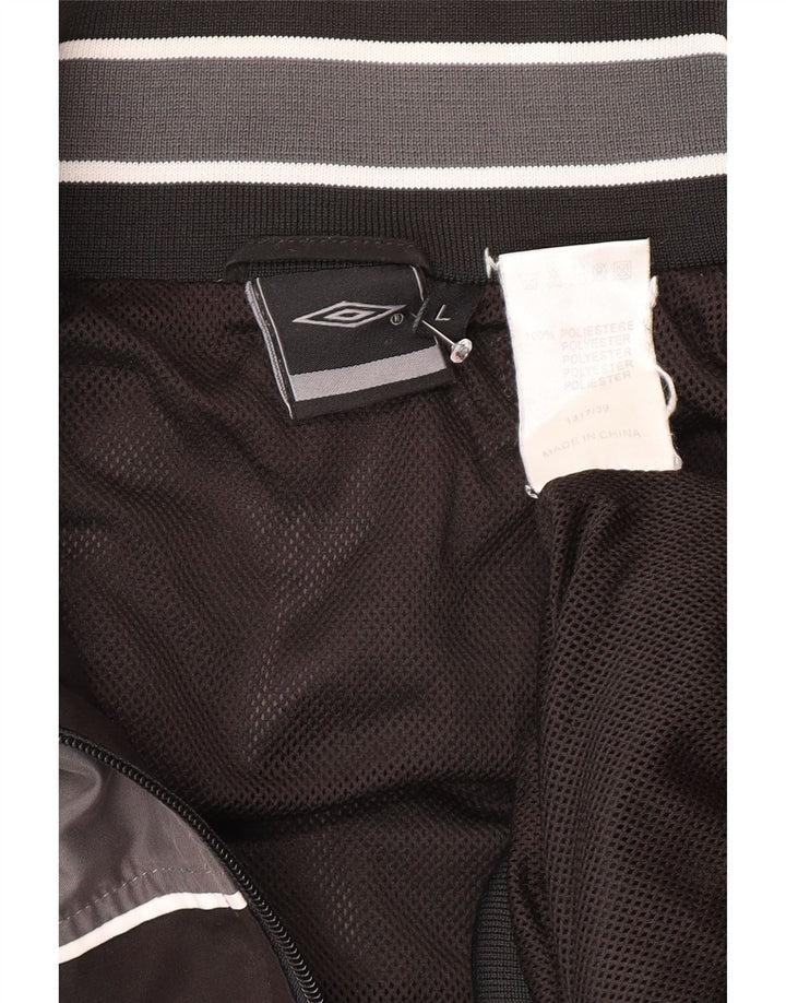 Umbro Herren-Trainingsanzug mit grafischem Oberteil, großes graues Farbblock-Polyester