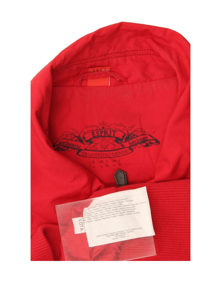 Esprit Damen Militärjacke UK 14 Große rote Baumwolle