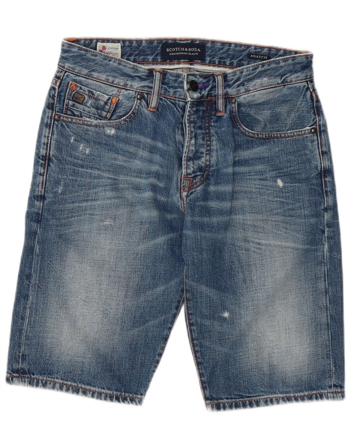 Scotch & Soda Herren Distressed Denim Shorts W29 Small Blau Baumwolle
