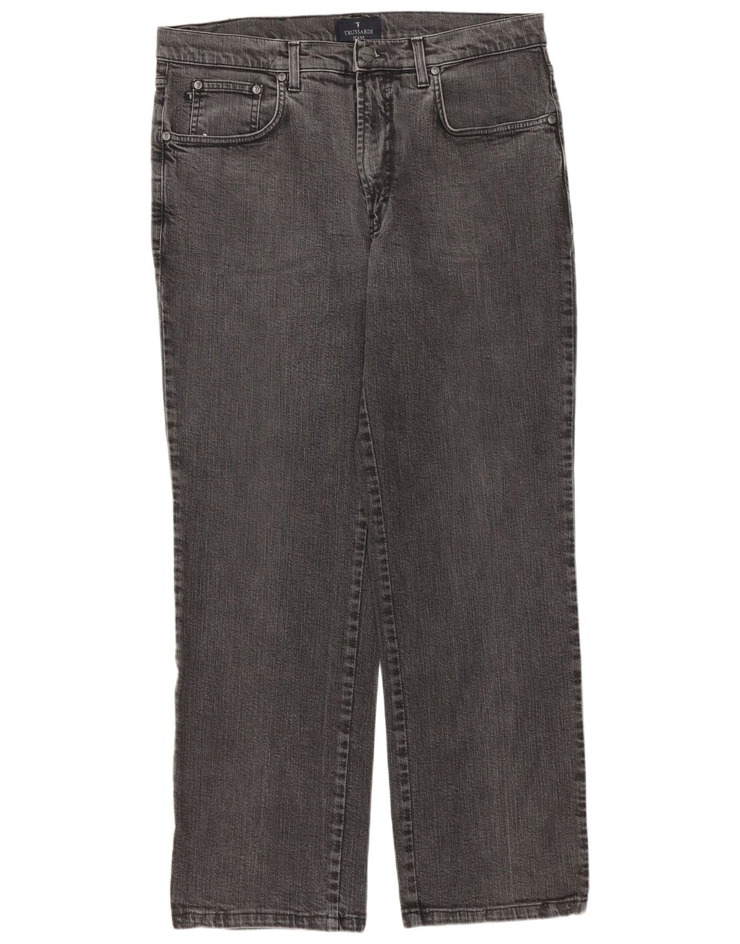 TRUSSARDI Herren Straight Jeans W36 L29 Graue Baumwolle