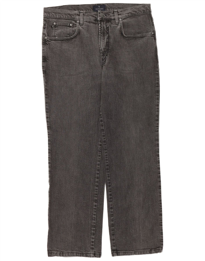 TRUSSARDI Herren Straight Jeans W36 L29 Graue Baumwolle