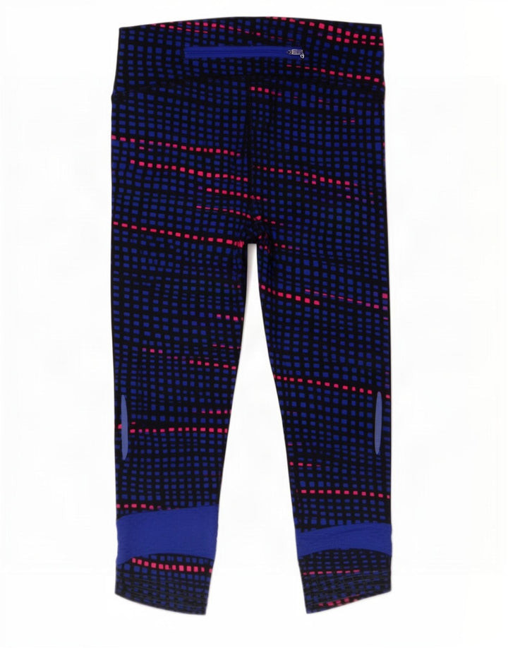 Under Armour Damen Capri-Leggings UK 12 Mittelblau gestreift