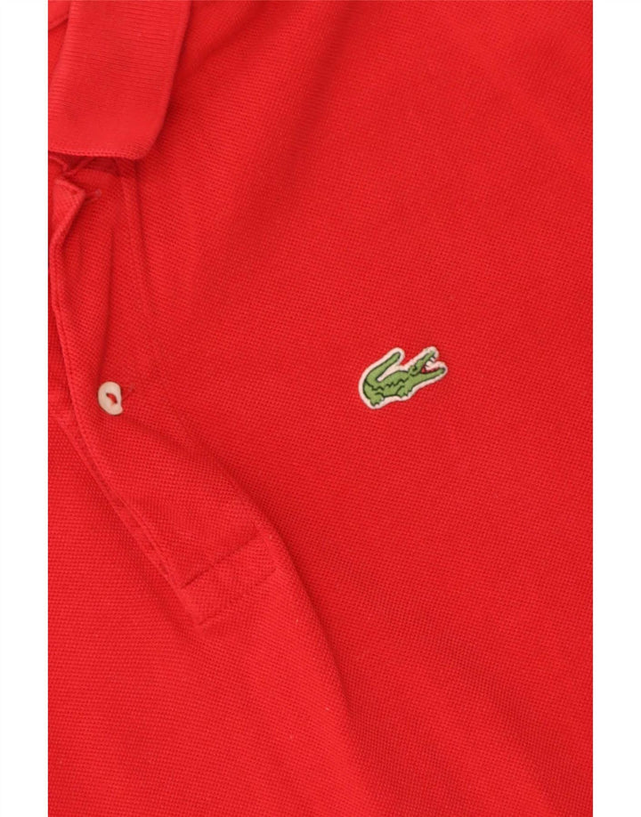Lacoste Herren-Poloshirt, Größe 7 2XL, rote Baumwolle