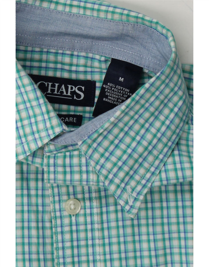 CHAPS Mens Short Sleeve Shirt Medium Blue Check Cotton Vintage Chaps and Second-Hand Chaps from Messina Hembry 
