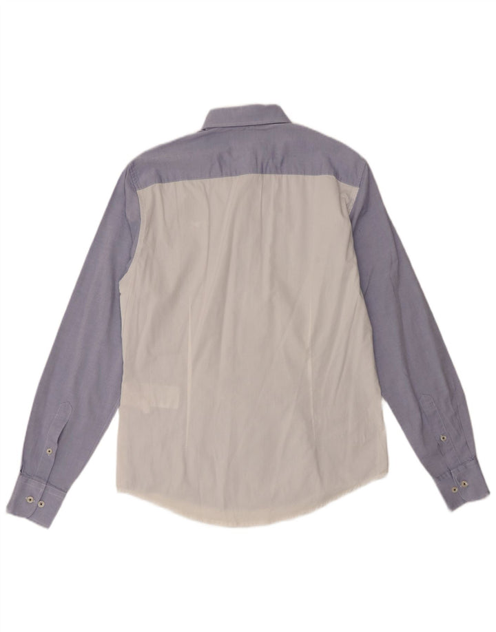 Armani Jeans Herren-Hemd mit individueller Passform, klein, blau, Colourblock-Baumwolle