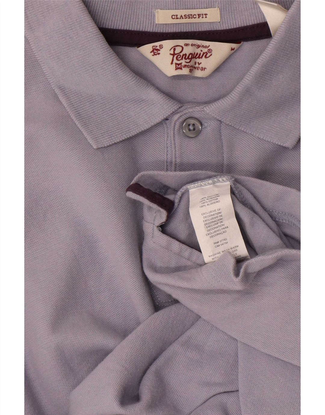 Penguin Herren-Poloshirt mit grafischer klassischer Passform, mittelblaue Baumwolle
