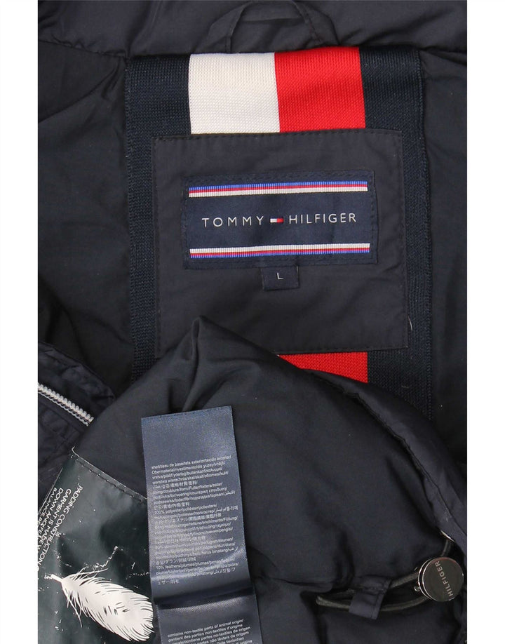 Tommy Hilfiger Herren-Jacke mit Kapuze, gepolstert, UK 40, Größe L, Marineblau, Polyester