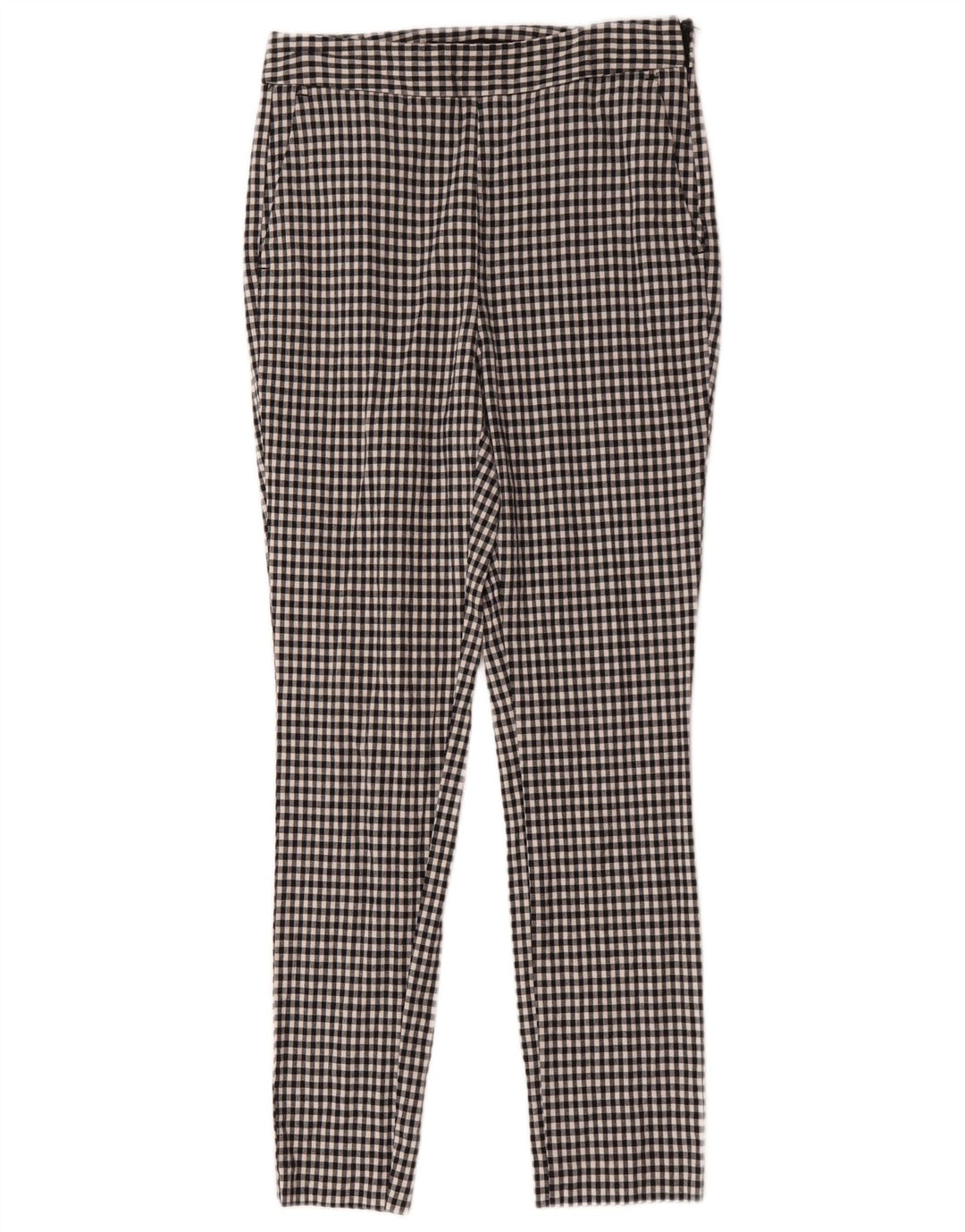 Zara Slim Chino-Hose für Damen, Größe M, W28, L28, Schwarz, Gingham